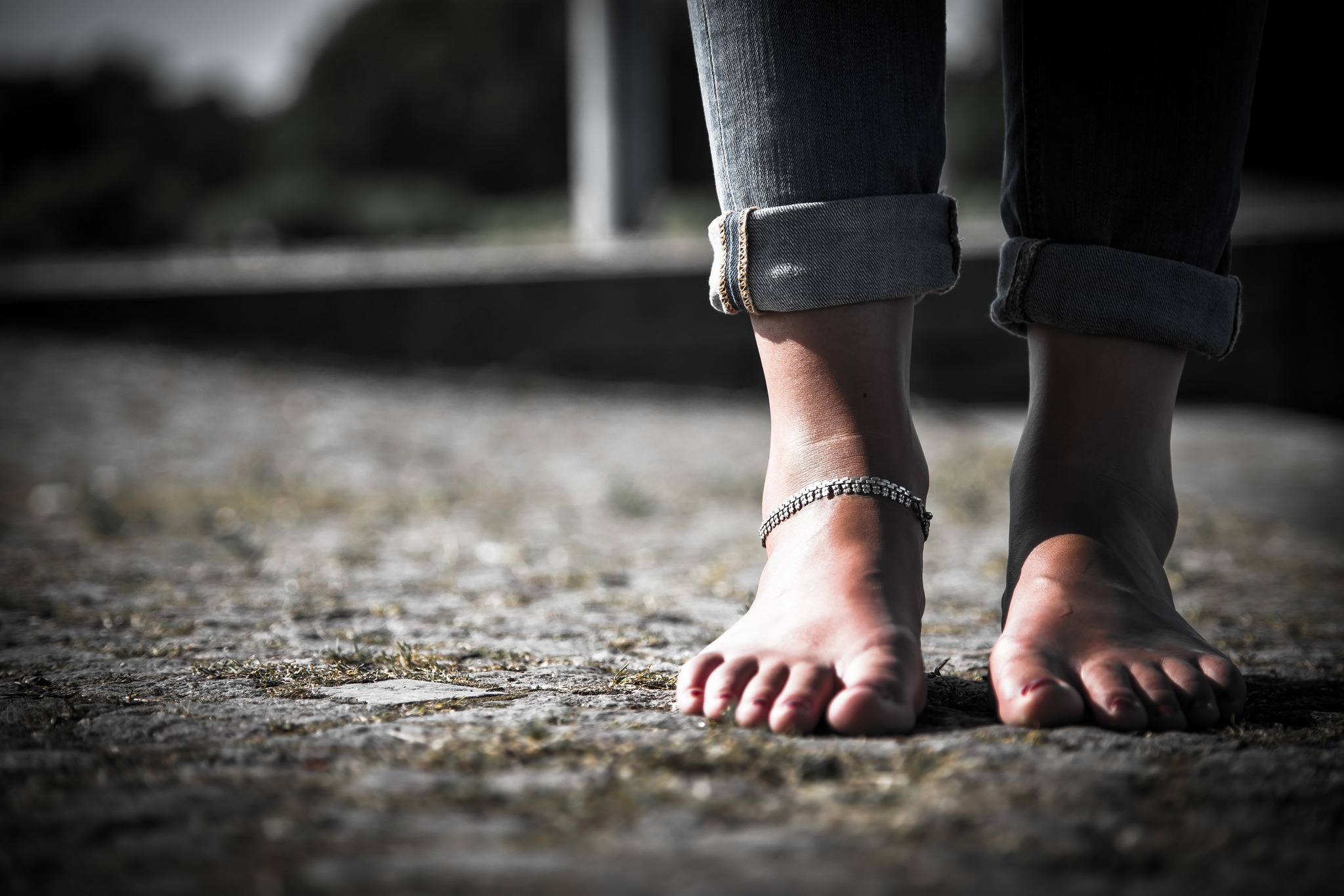 Barefoot girl